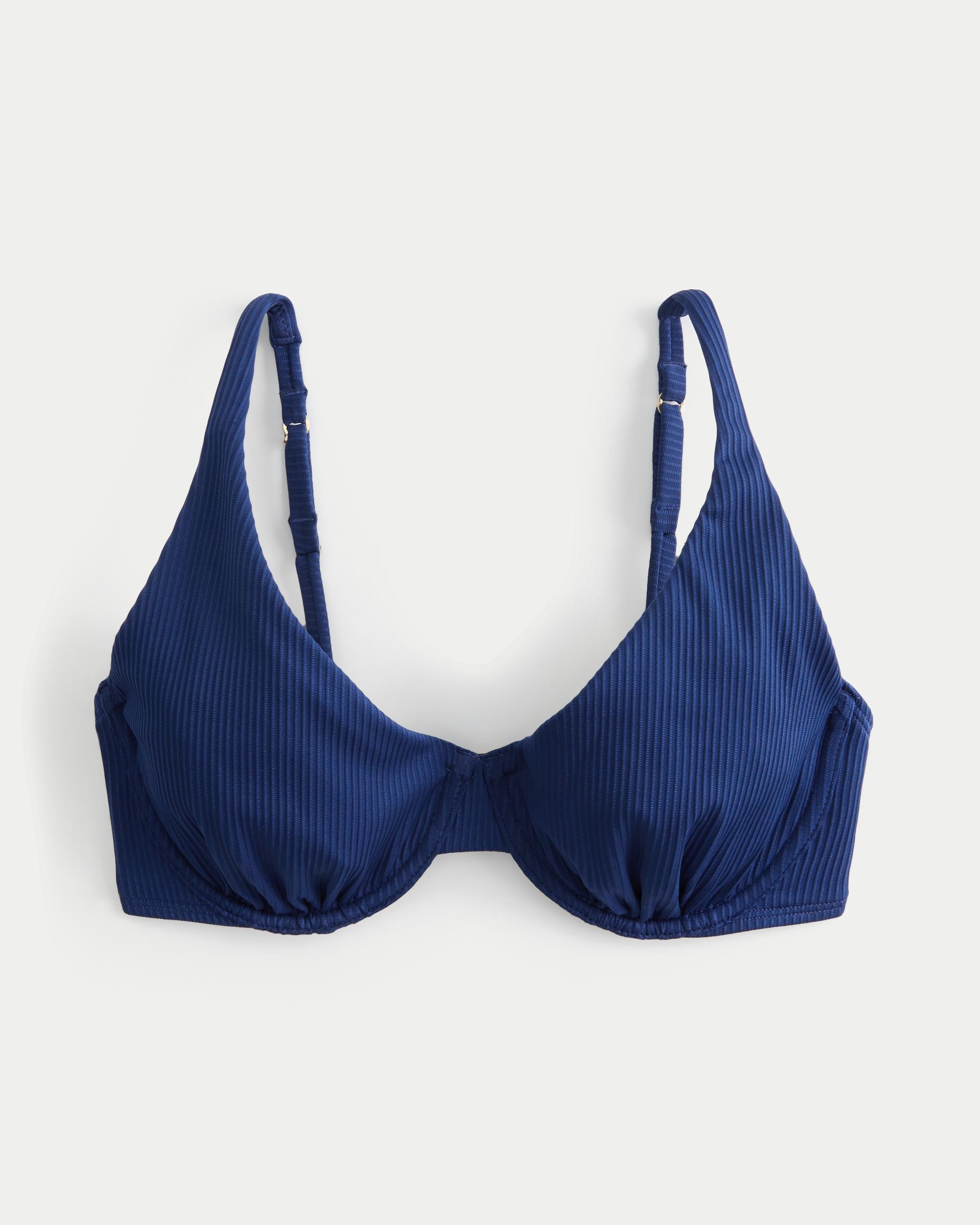 Curvy High Apex Ribbed Underwire Bikini Top Product Image