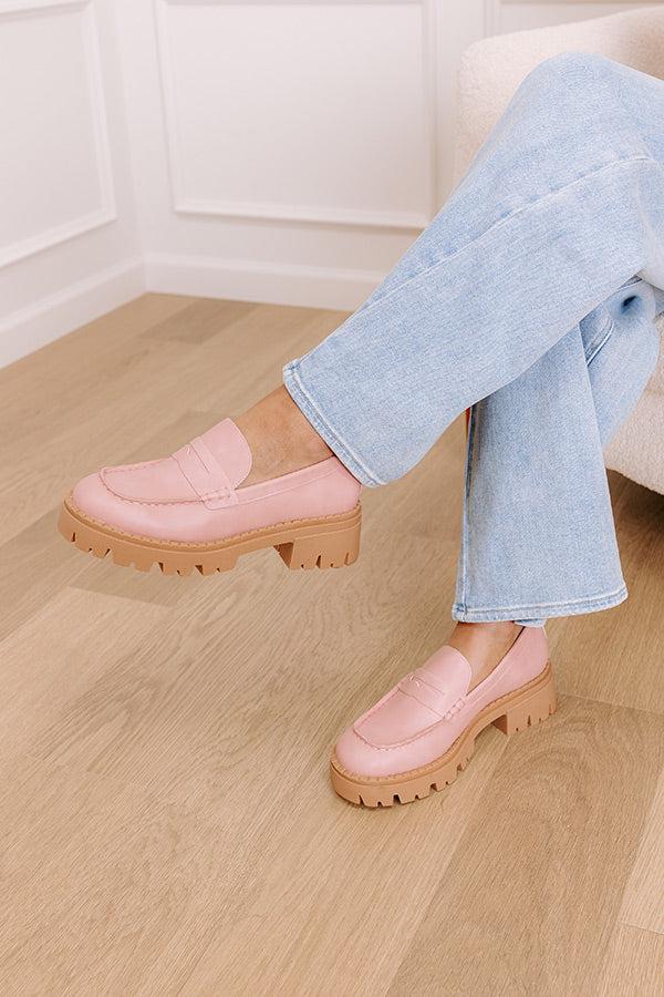 The Piper Faux Leather Loafer in Blush Product Image