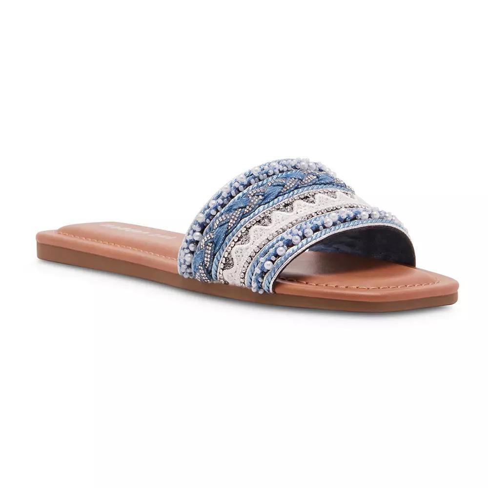 madden girl Thread Women's Slide Sandals, Size: 5.5, Blue Product Image