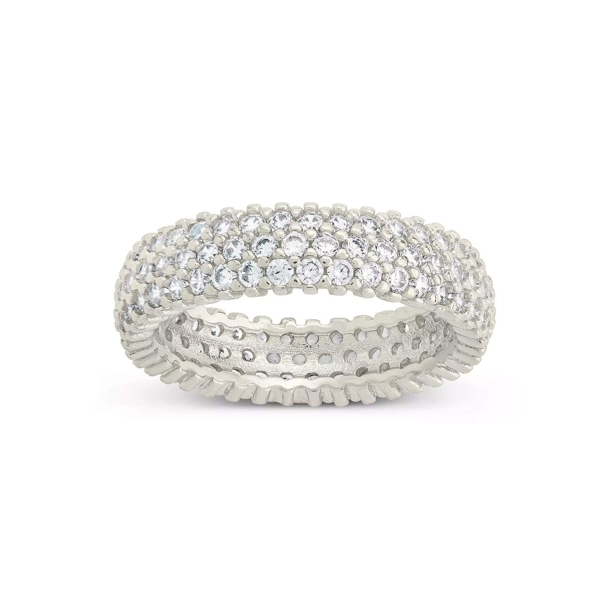 MC Collective Cubic Zirconia Eternity Ring, Women's, Size: 6, Silver Tone Product Image