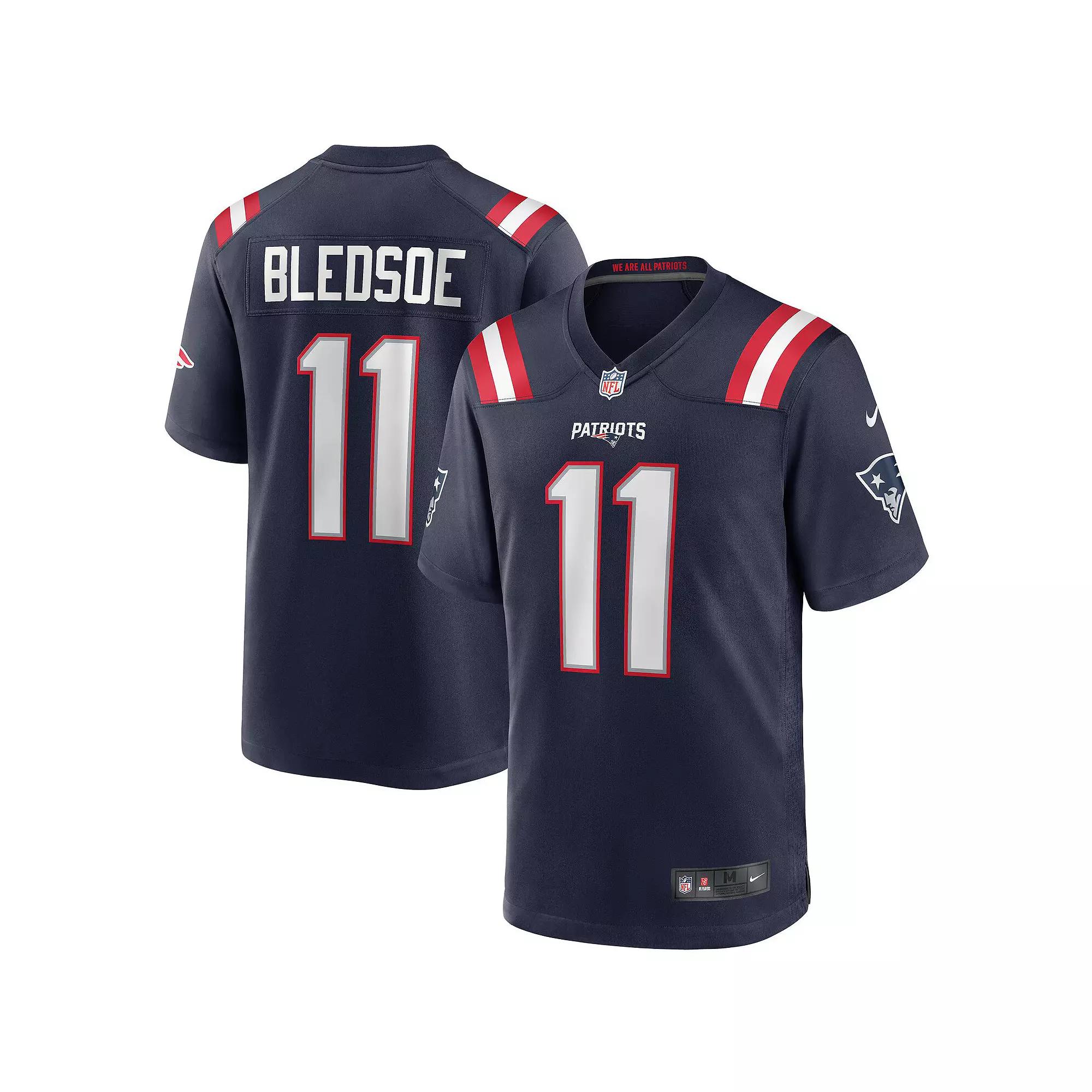 Men's Nike Drew Bledsoe Navy New England Patriots Game Retired Player Jersey,  Product Image