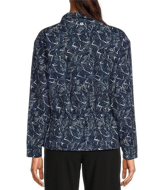 NZ ACTIVE by NIC + ZOE Falling Fans Tech Stretch Printed Zip Front Long Sleeve Jacket Product Image