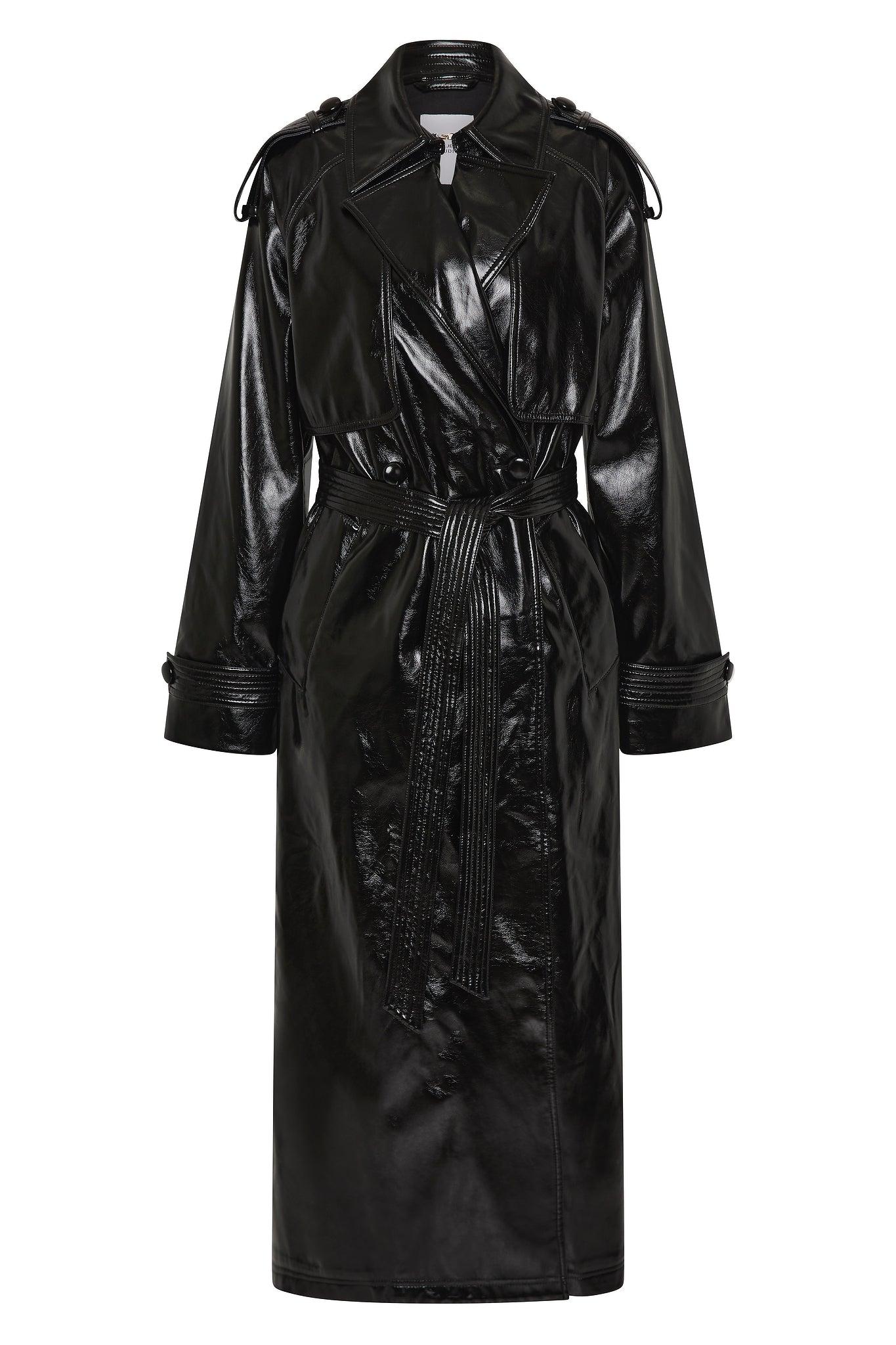 Raven Vegan Leather Trench Product Image