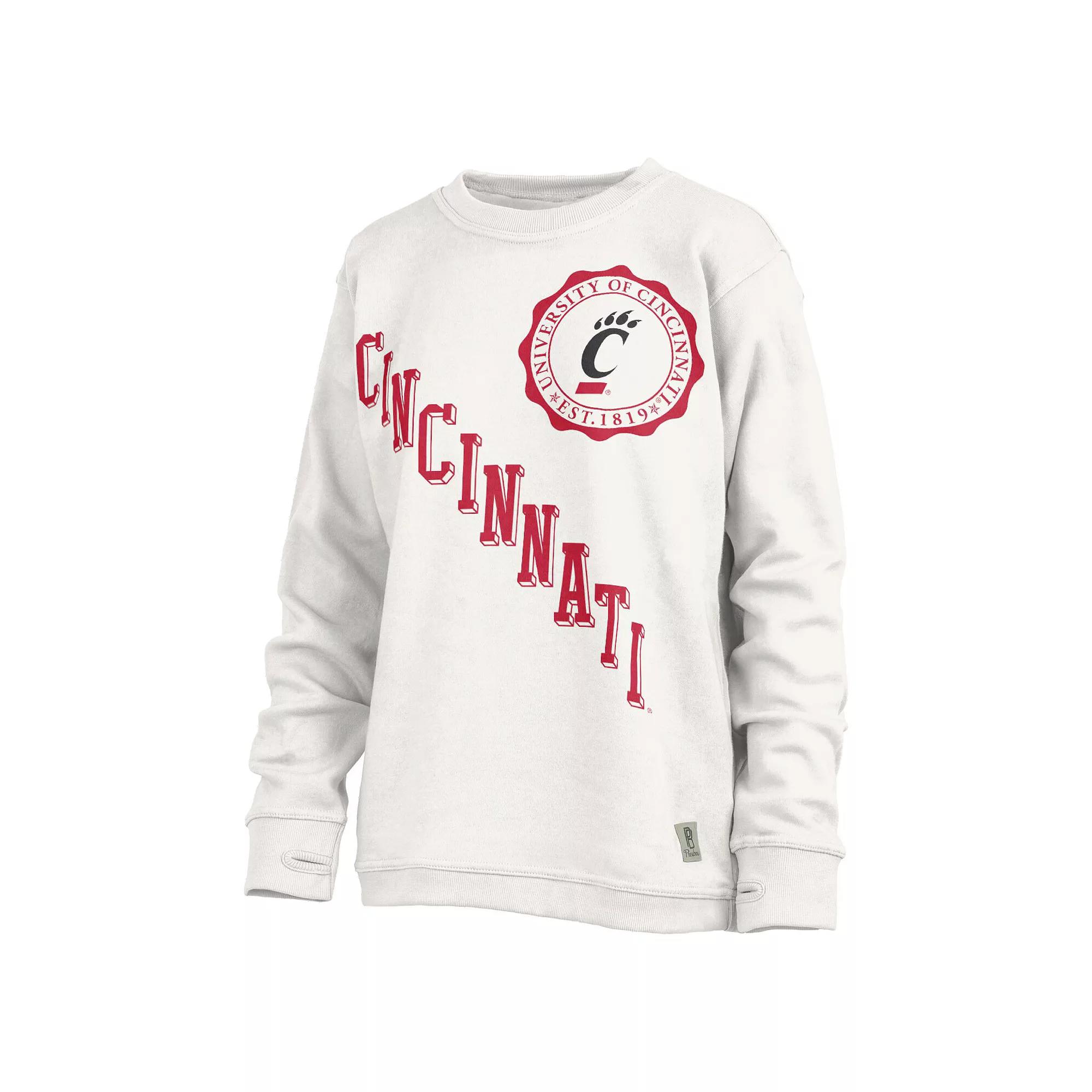 Women's Pressbox White Cincinnati Bearcats Shoreline Sundown Pullover Sweatshirt, Size: Small Product Image