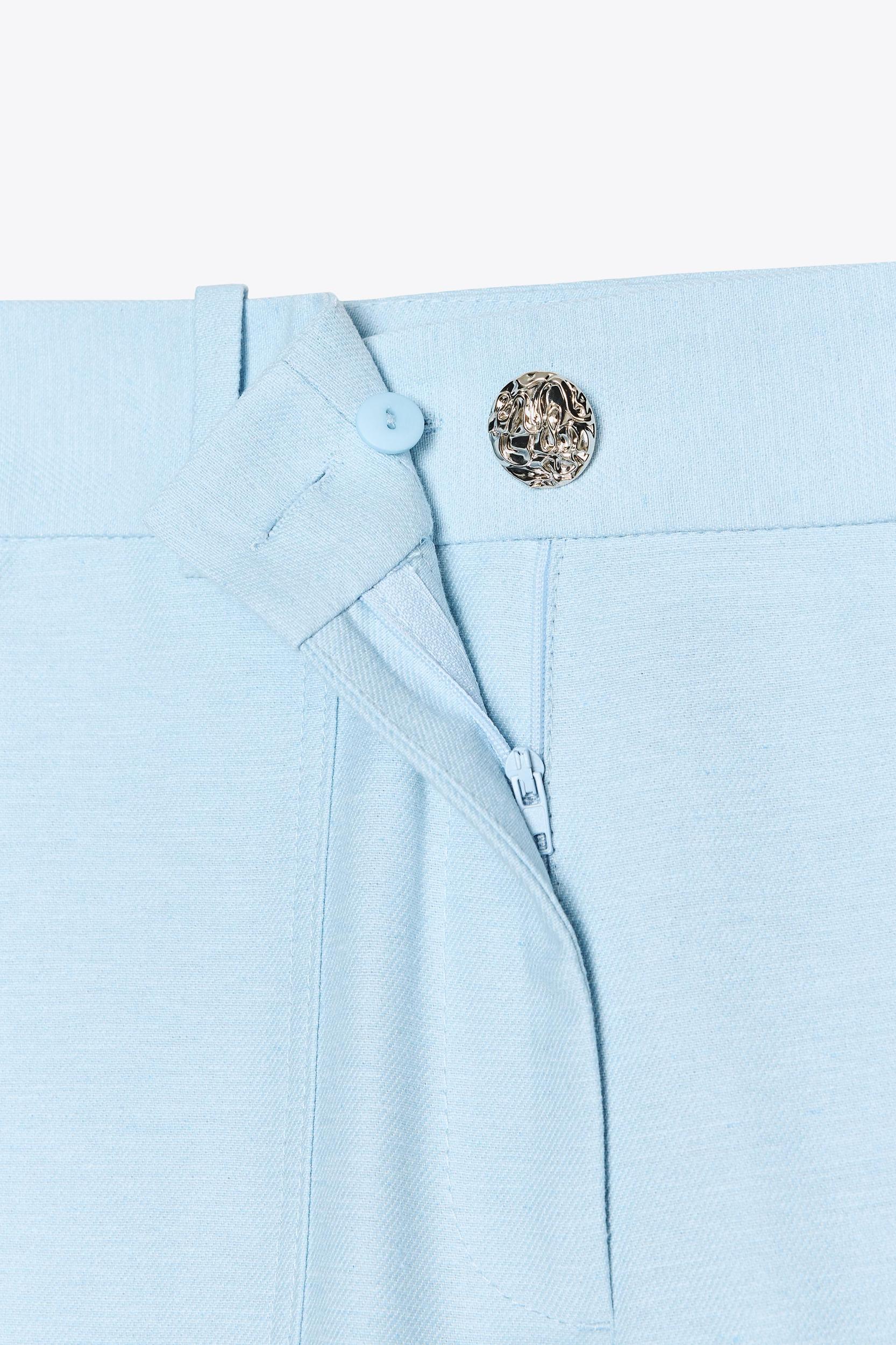 STRAIGHT LEG PANTS WITH METAL BUTTON Product Image