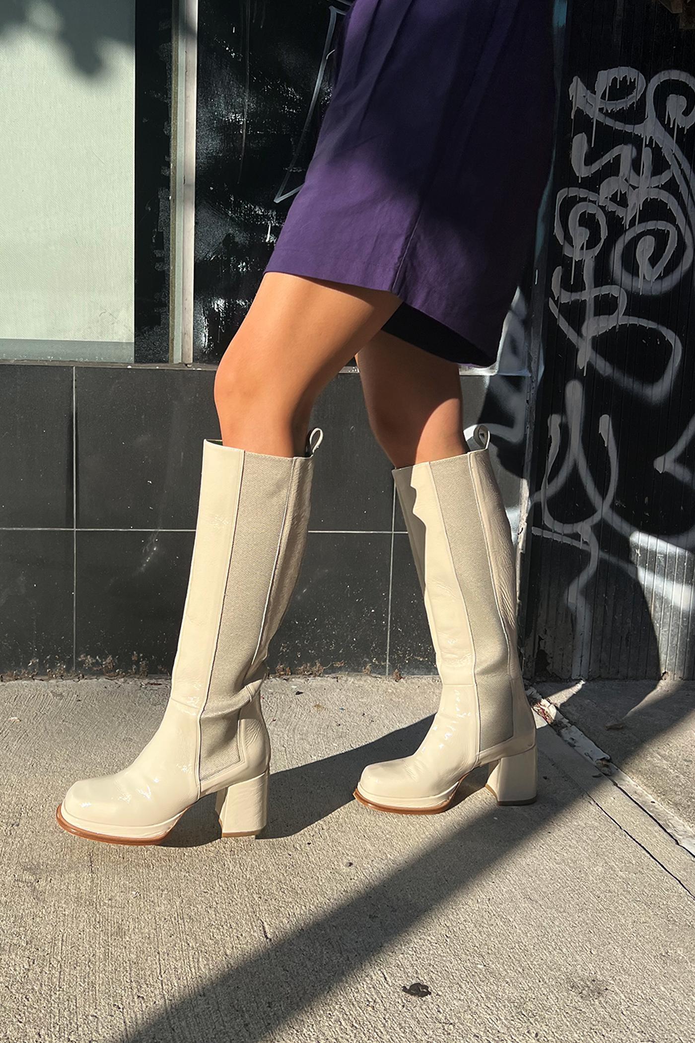 Knee High Boot - Ecru Product Image