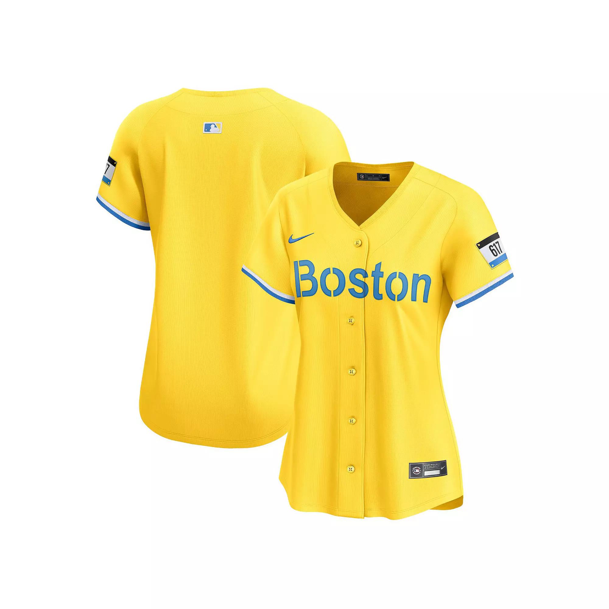 Women's Nike Gold Boston Red Sox City Connect Limited Jersey, Size: Large Product Image
