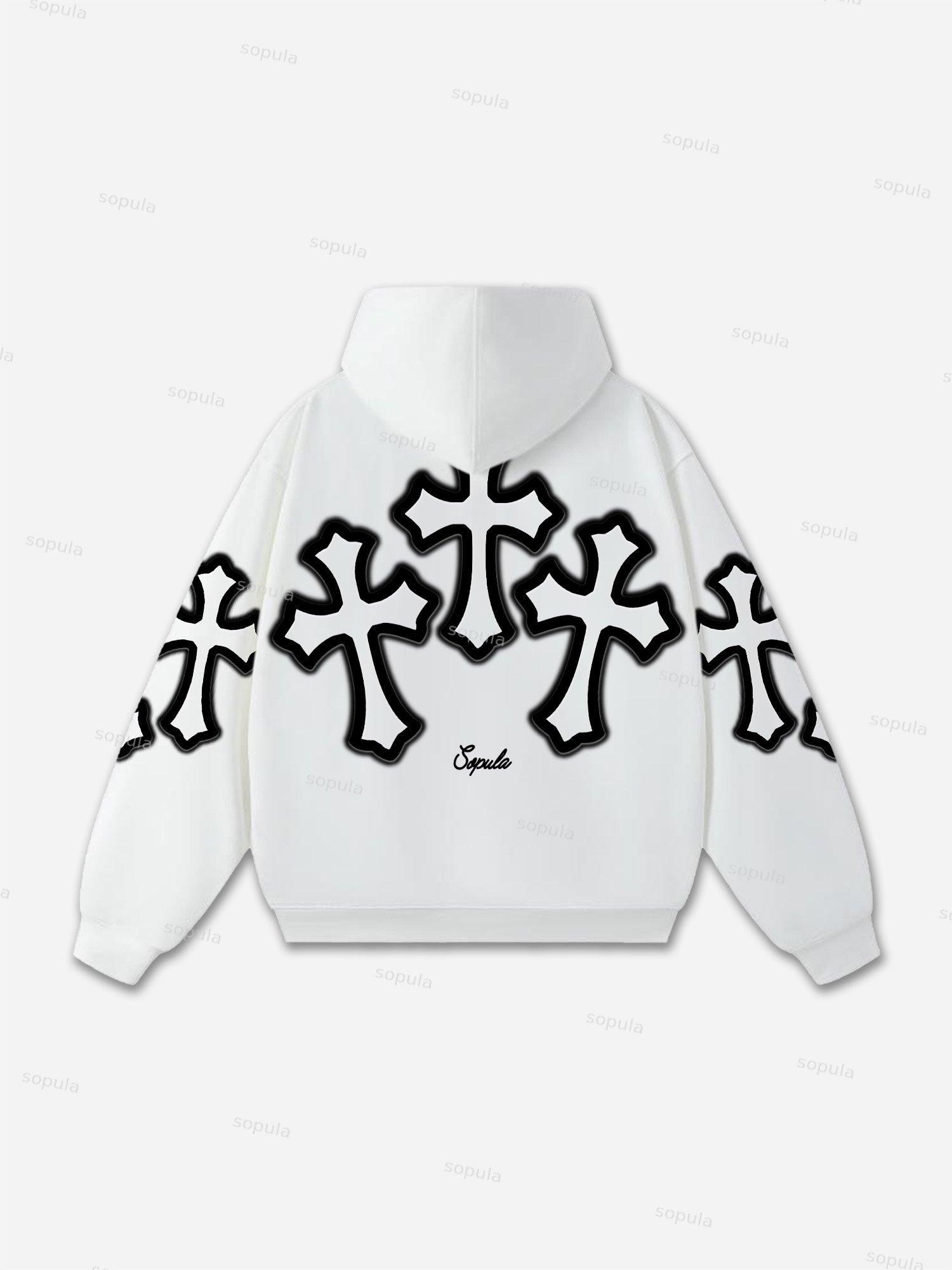 Sopula Retro Streetwear Studded Fur Collar Oversized Zip-up Hoodie Product Image