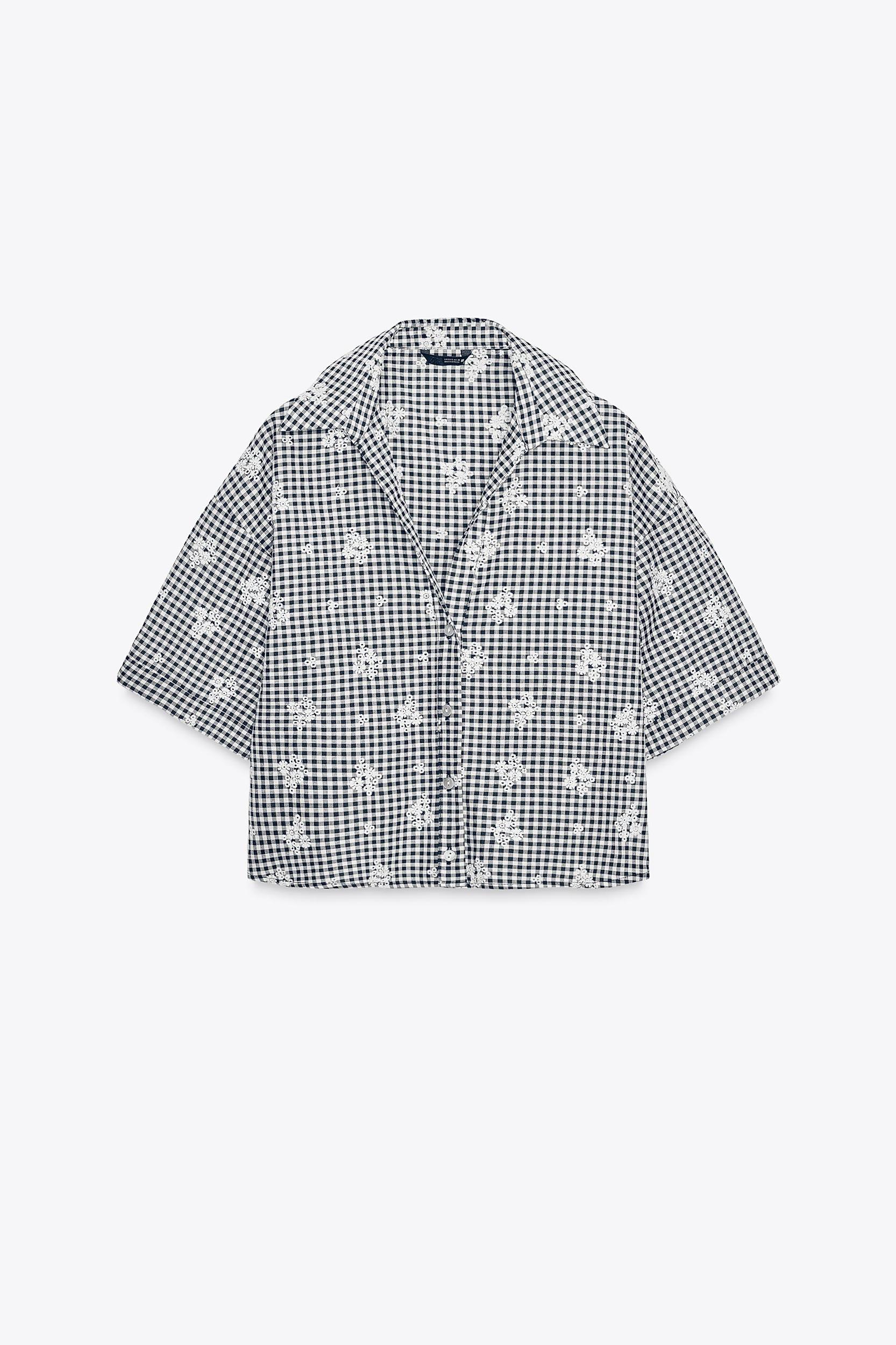 GINGHAM CULOTTES WITH EMBROIDERY Product Image