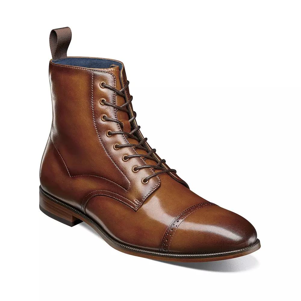 Stacy Adams Henry Men's Cap Toe Lace-Up Leather Boots, Size: 10.5 Product Image