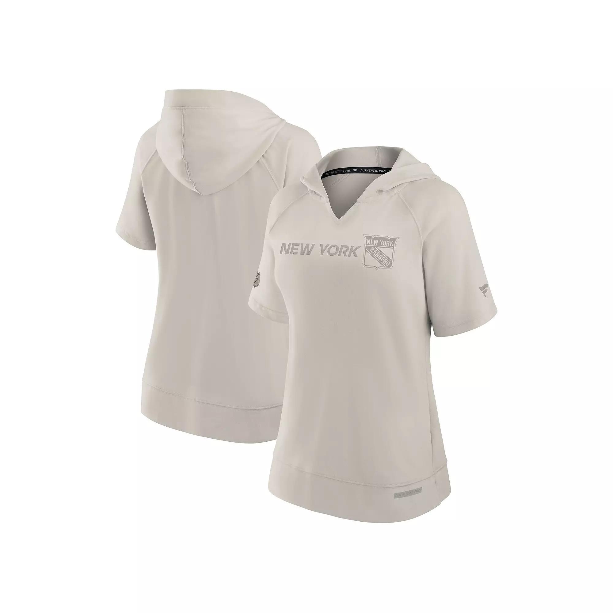 Women's Fanatics Cream Seattle Kraken Authentic Pro Road Short Sleeve V-Neck Pullover Hoodie,  Product Image