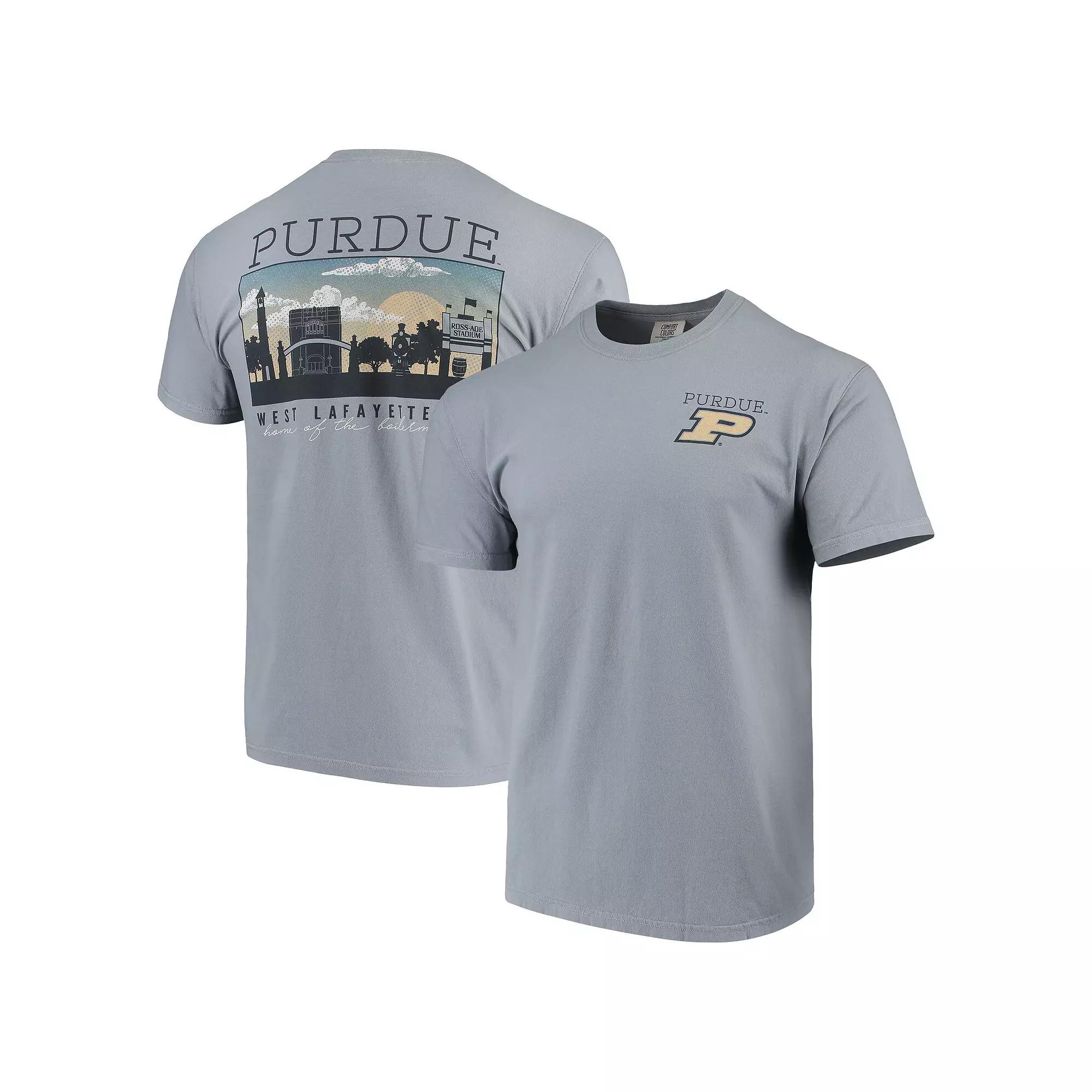 Men's Gray Purdue Boilermakers Team Comfort Colors Campus Scenery T-Shirt,  Product Image