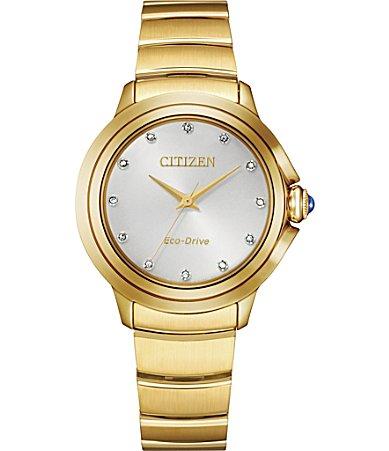 Citizen Eco-Drive Womens Ceci Gold-Tone Stainless Steel Bracelet Watch - EM0952-55A Product Image
