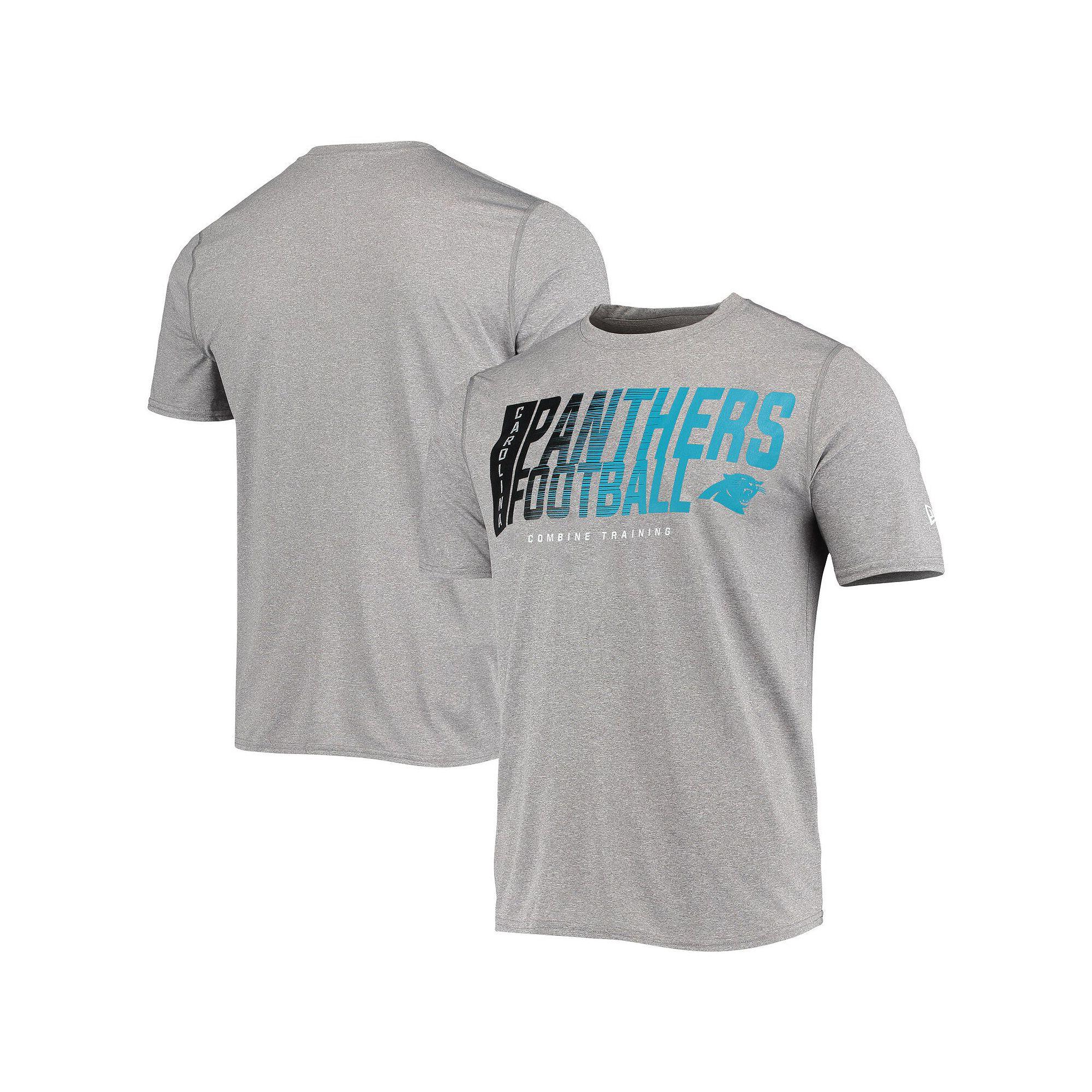 Men's New Era Heathered Gray Carolina Panthers Combine Authentic Game On T-Shirt, Size: XL, Grey Product Image