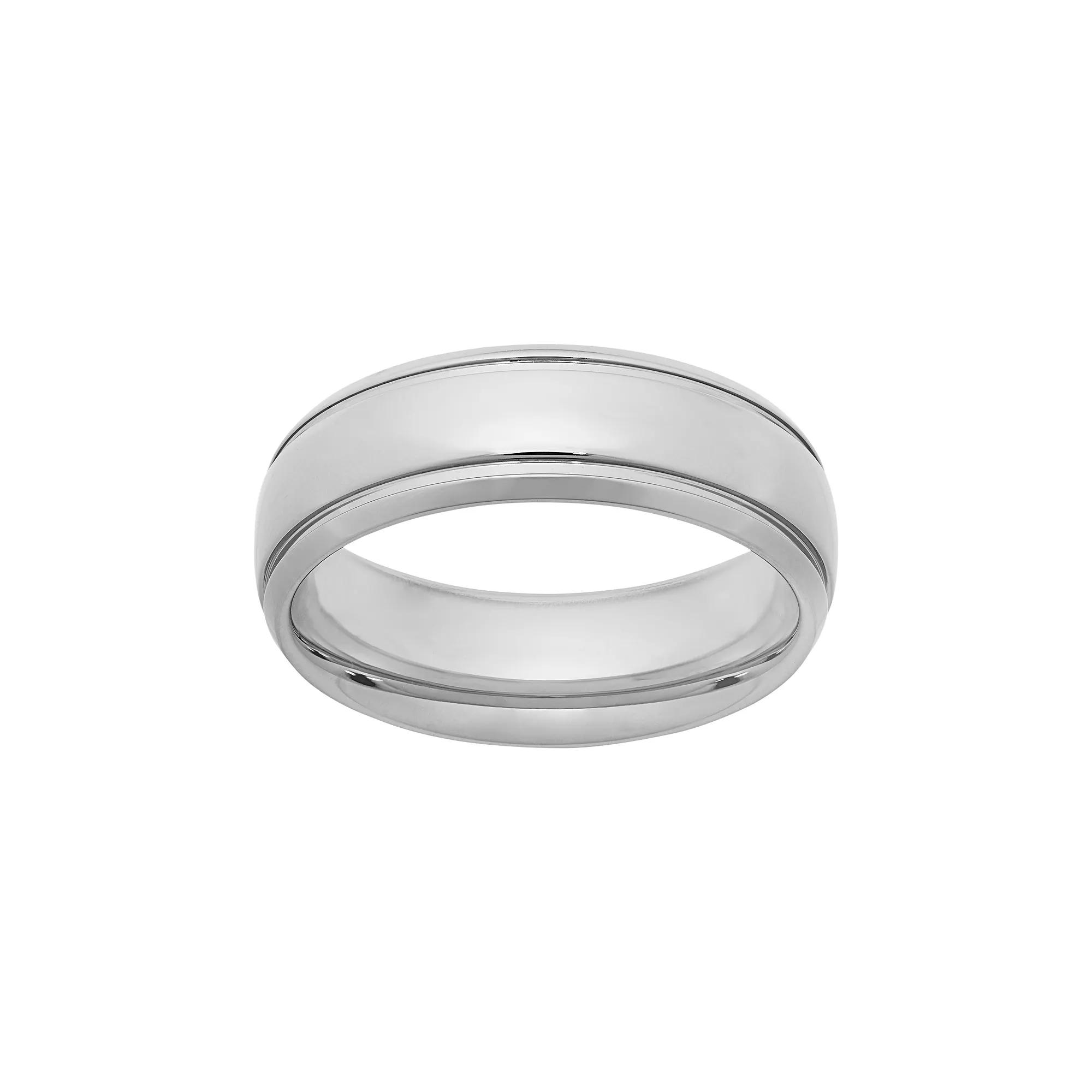 Titanium Striped Wedding Band - Men, Mens White Product Image