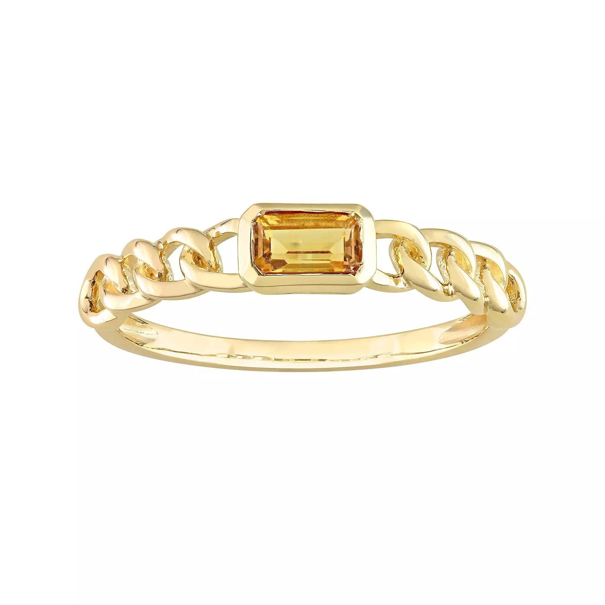 Stella Grace 10k Gold Citrine Link Ring, Women's, Size: 5 Product Image
