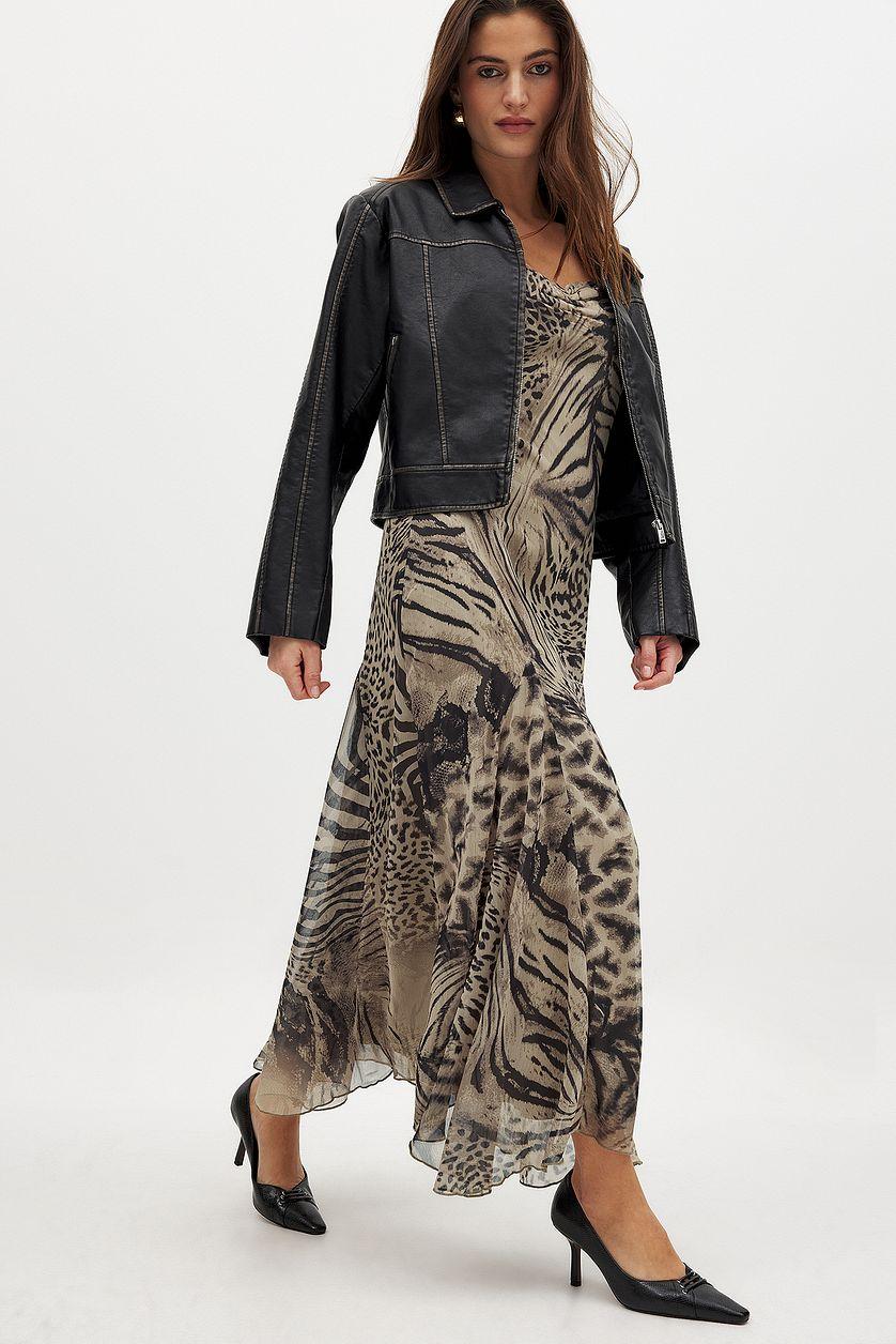 Chiffon Low Back Maxi Dress Product Image