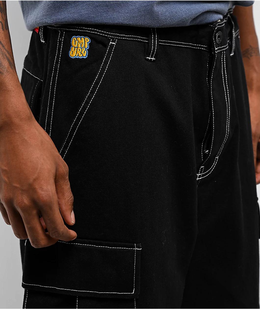 Empyre Easy Now Black Double Cargo Canvas Ultra Loose Skate Pants Product Image