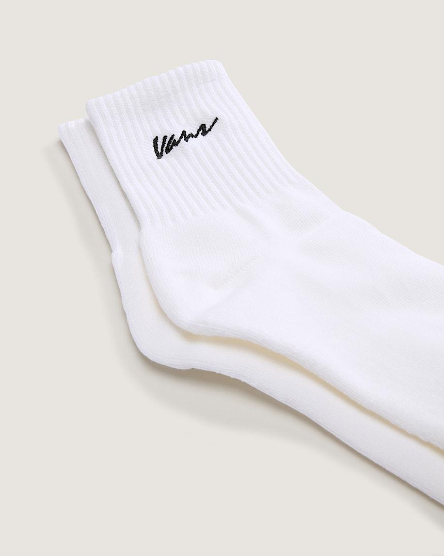 Classic Script Half Crew Socks in White| Vans US Product Image