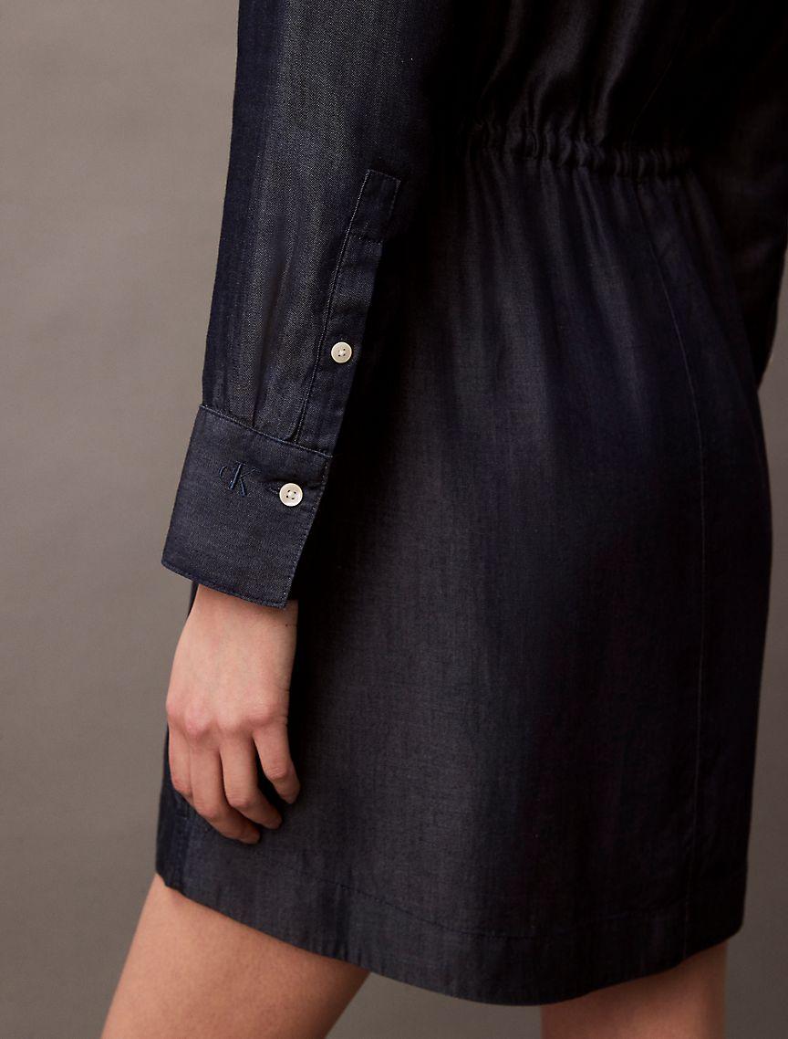 Relaxed Denim Mini Shirt Dress Product Image