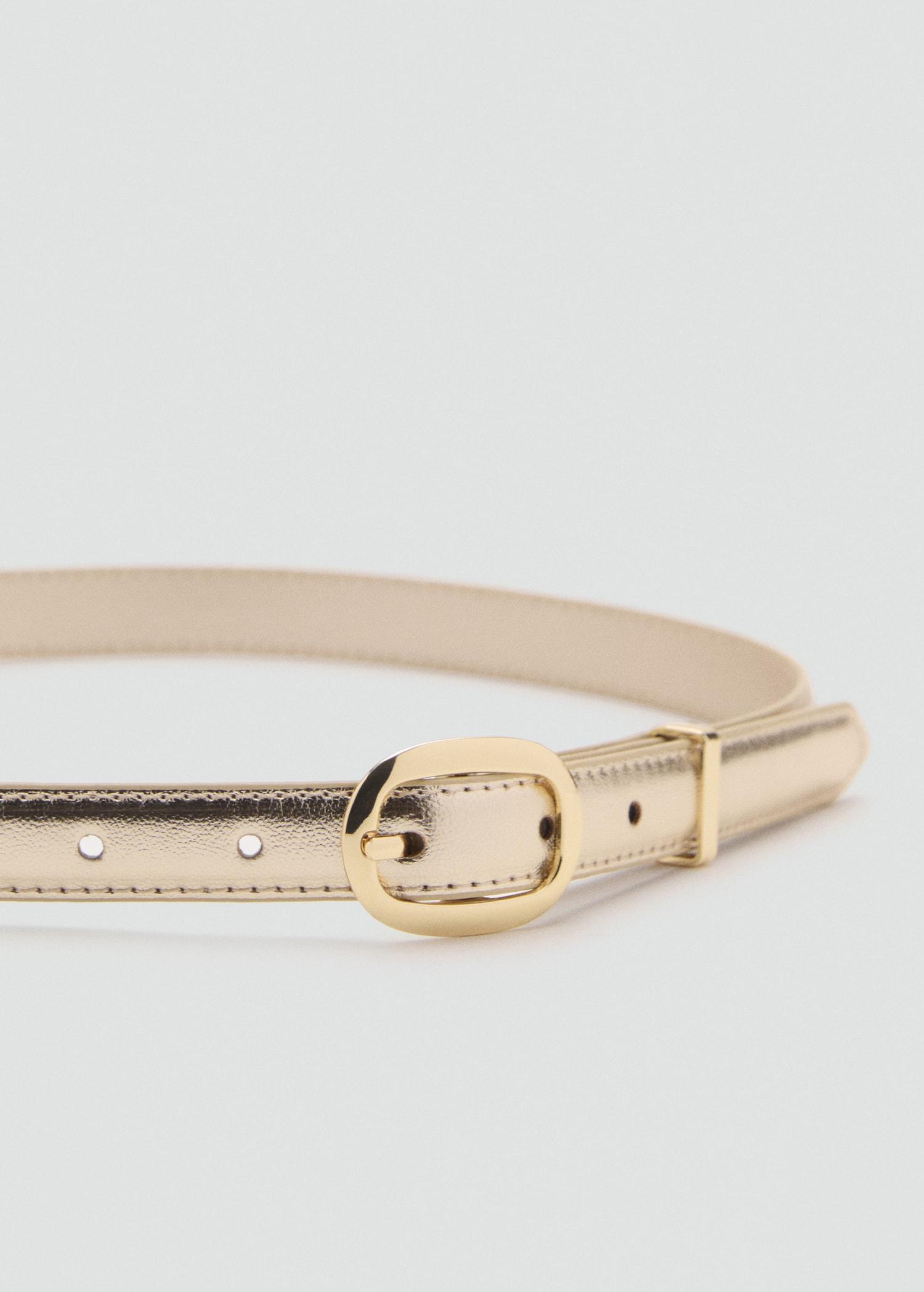 Metallic belt with oval buckle - Women | MANGO USA Product Image