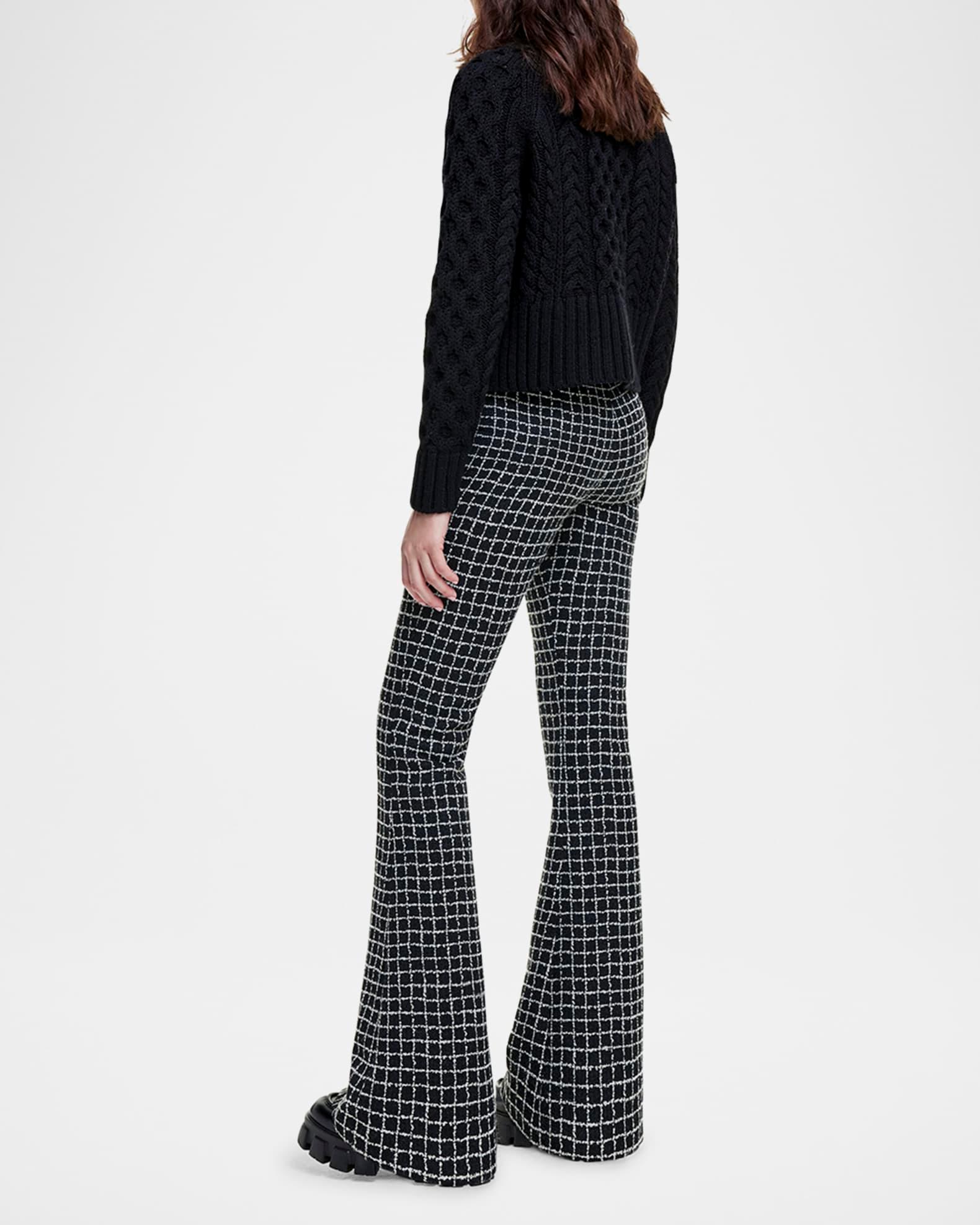 Grid Tweed Bootcut Pants Product Image