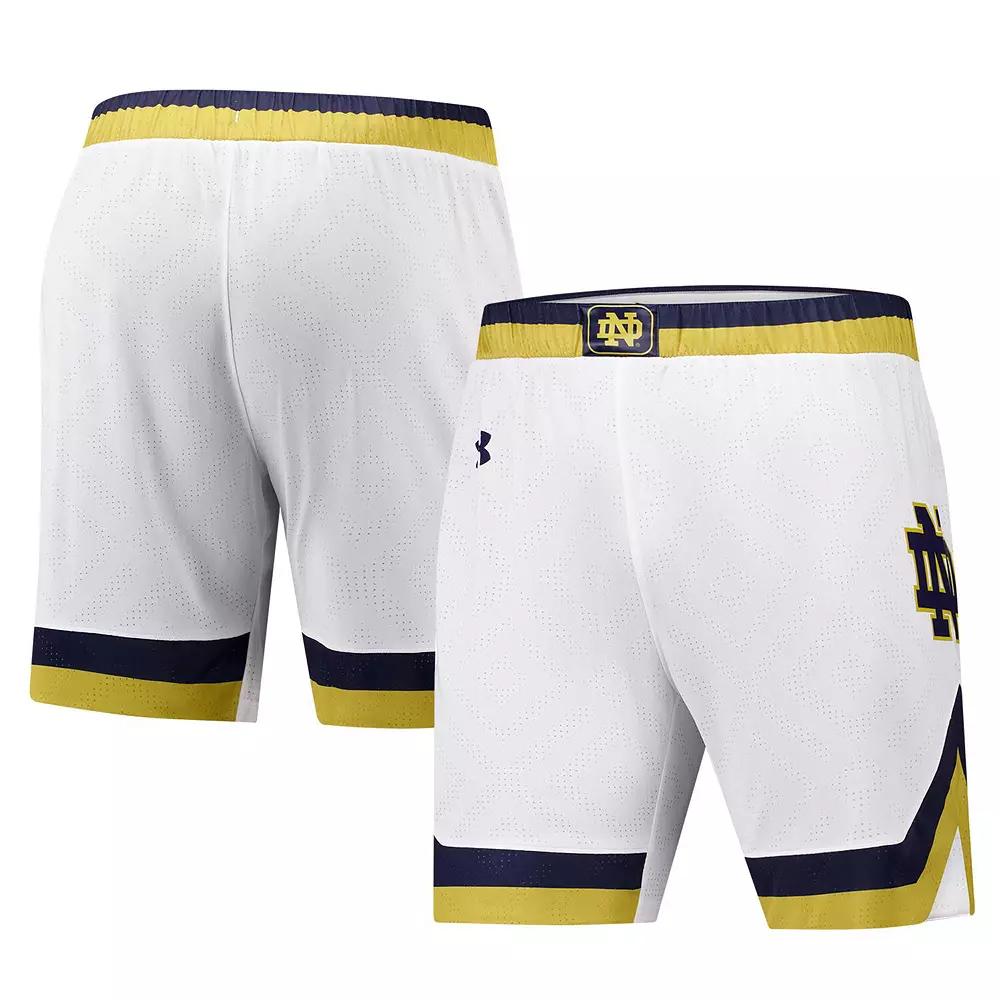 Men's Under Armour White Notre Dame Fighting Irish Replica Basketball Shorts,  Product Image