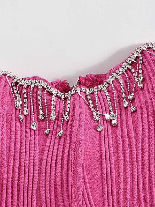 Rhinestone Tassel Cropped Bandeau Top Product Image