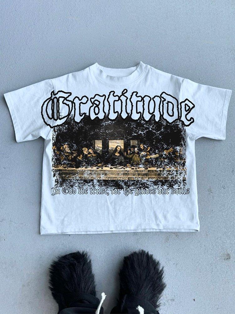 The Last Supper Vintage Graphic Print Cotton T-Shirt Product Image