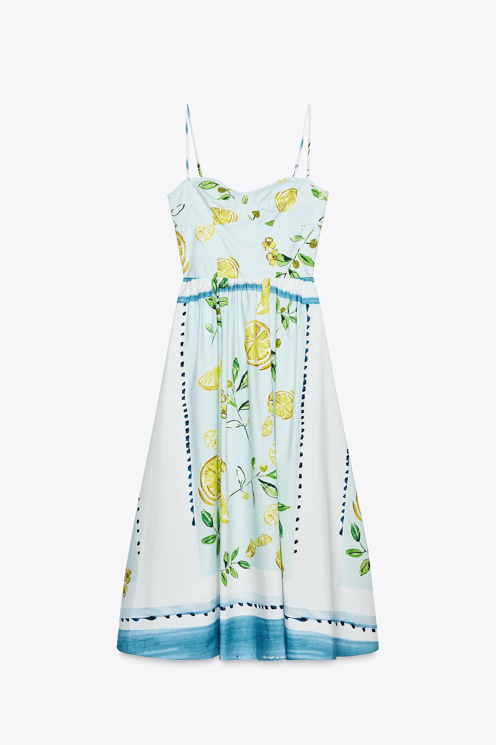 LEMON PRINT POPLIN DRESS Product Image
