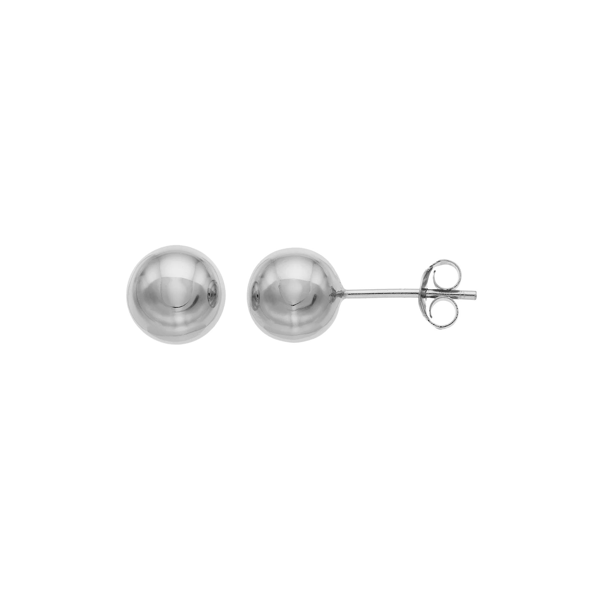 Sterling Silver Ball Stud Earrings, Women's, 14k Gold Over Product Image