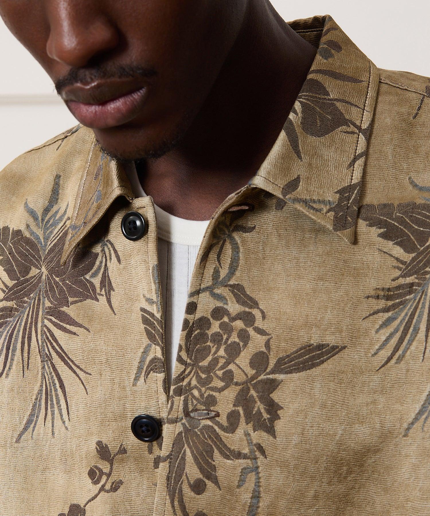 Relaxed Linen Jacquard Shirt Jacket Product Image