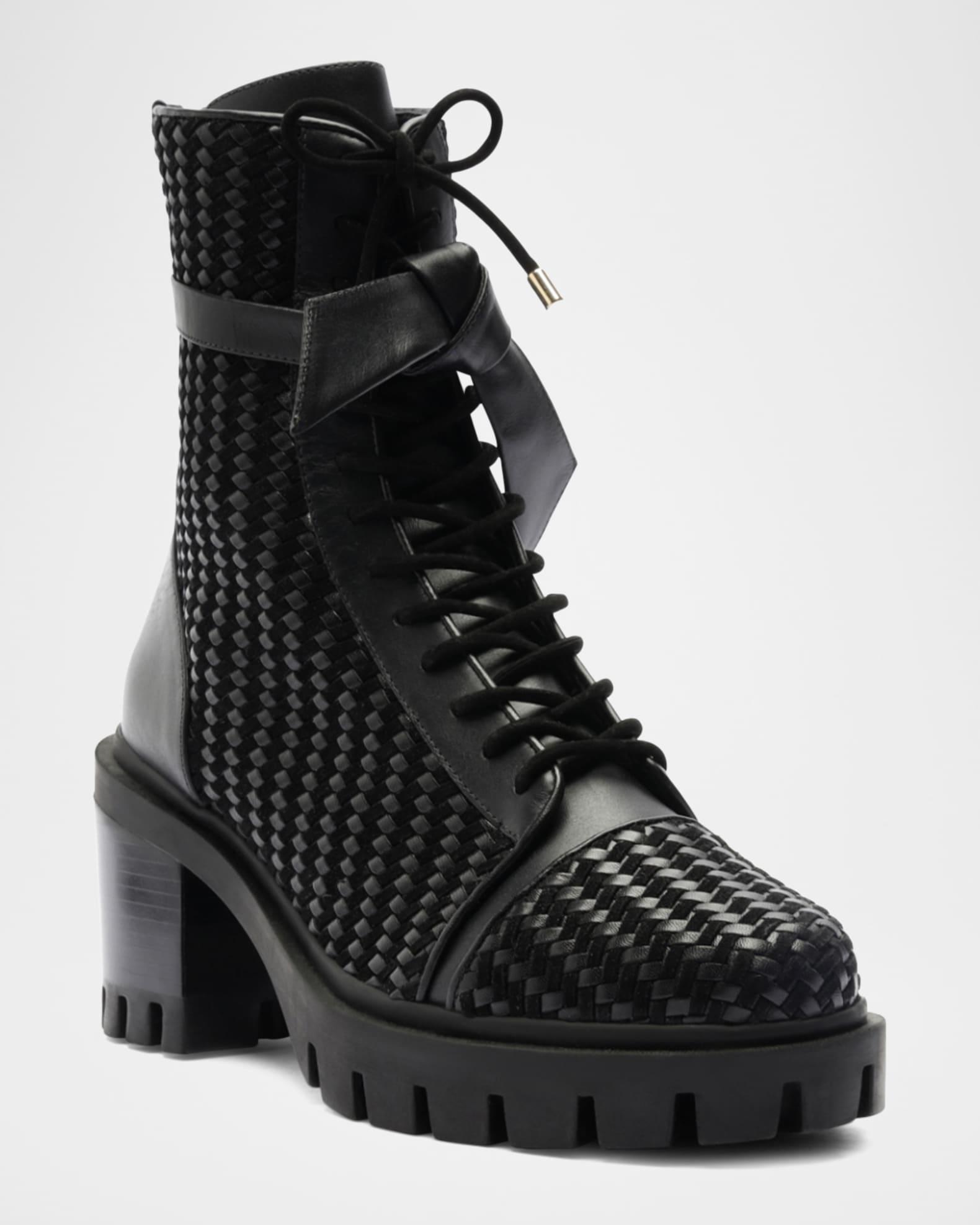 Tresse Leather Combat Boots Product Image