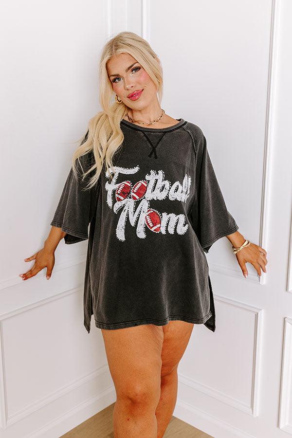 Football Mom Embellished Top Curves Product Image