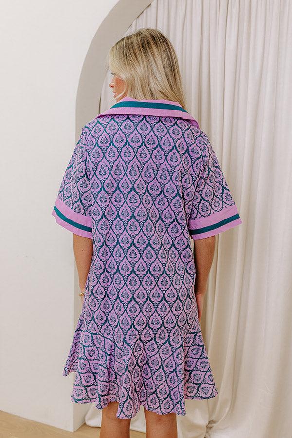 French Market Promenade Mini Dress in Violet Product Image