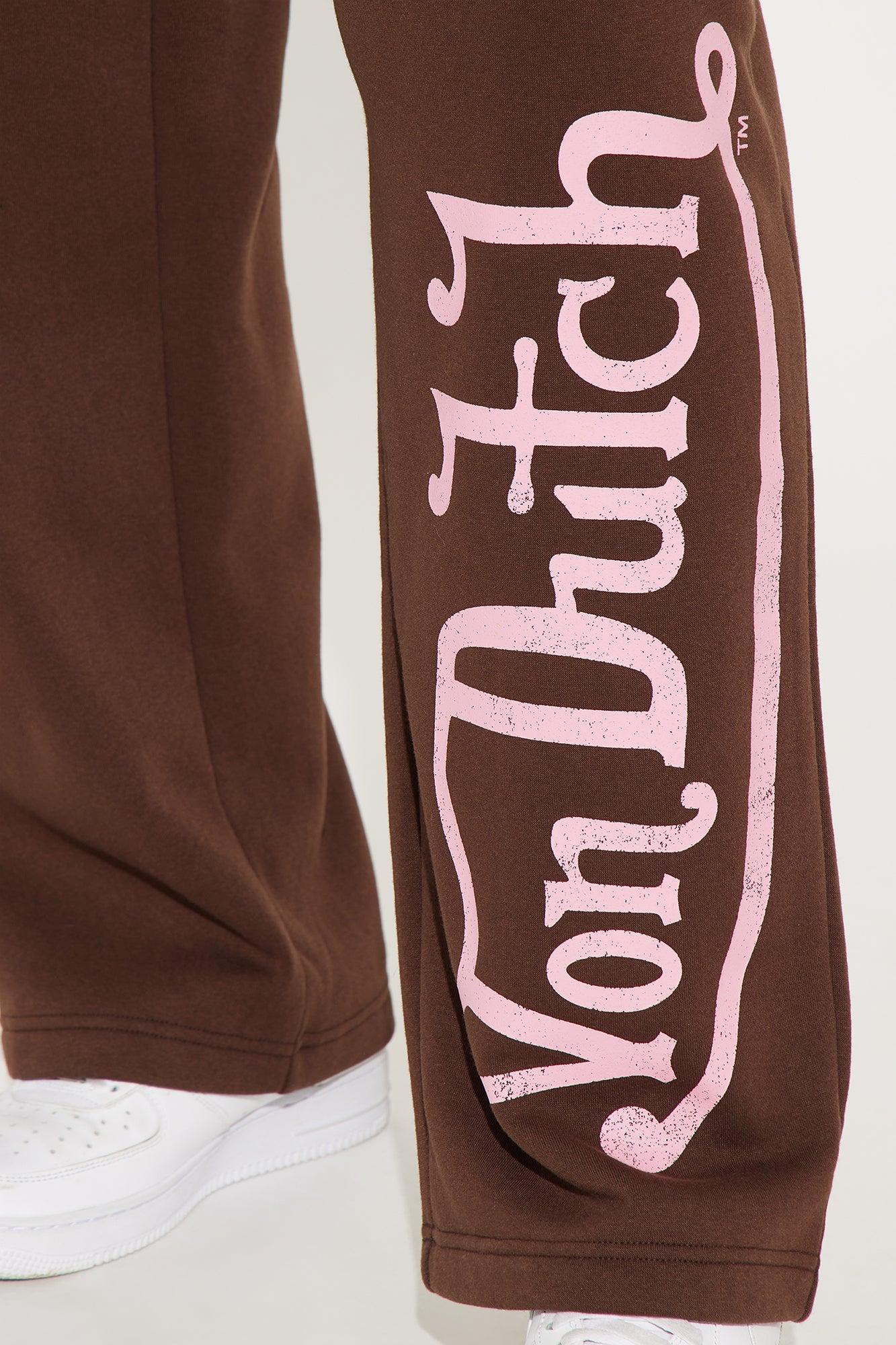 Von Dutch Washed Wide Leg Pant - Brown Product Image