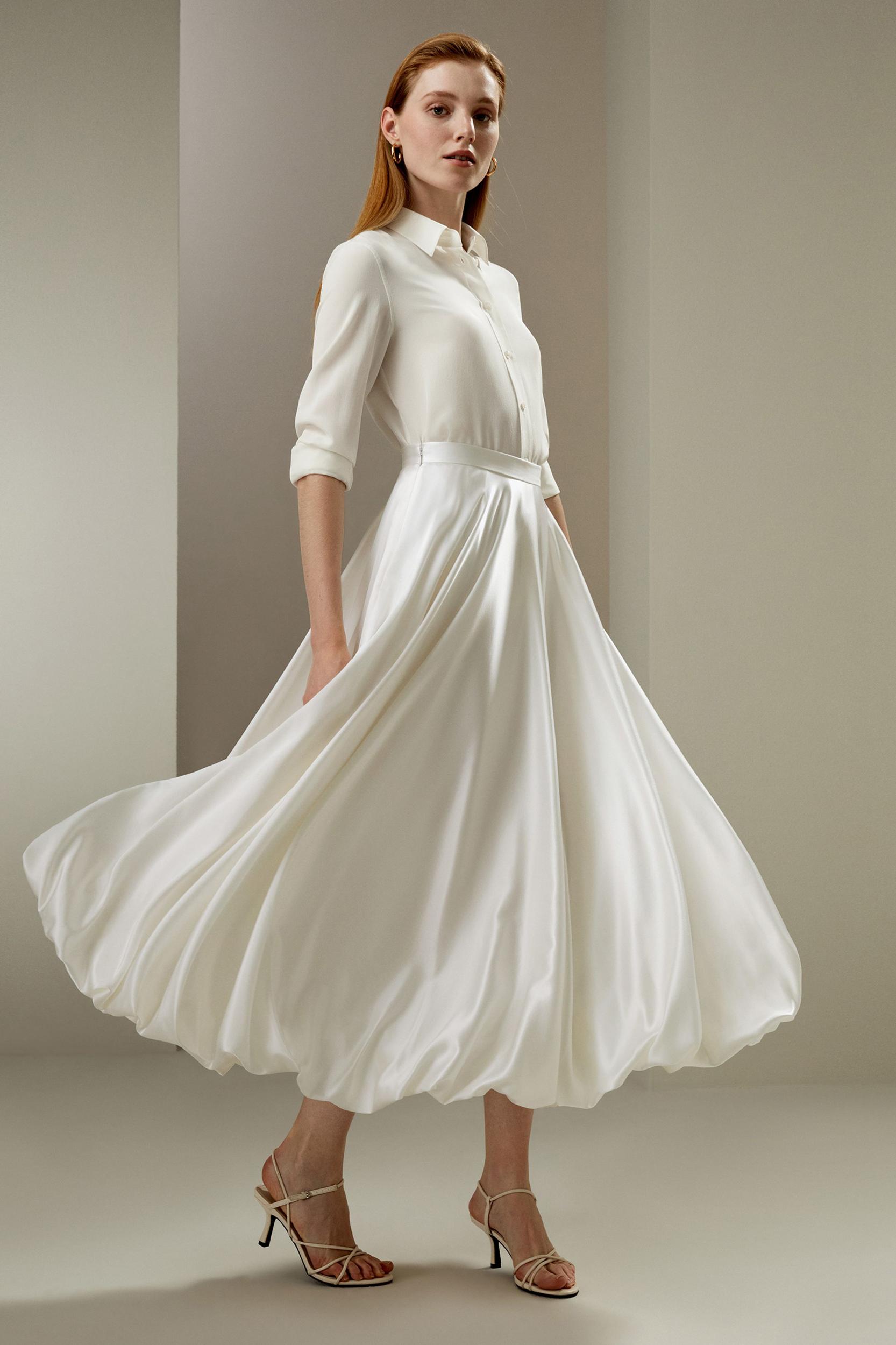 LILYSILK Womens Long Silk Skirt - Black Durable Silk - Flowing Snow Drop Skirt 14 Product Image