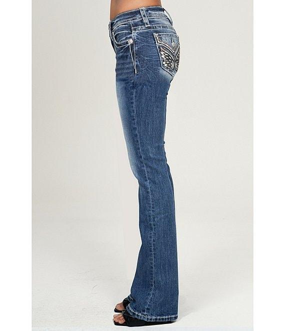 Miss Me Butterfly Mid Rise Bootcut Jeans Product Image