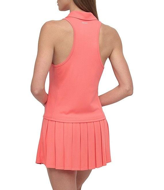 DKNY Sport by Donna Karan Court Pique Collared Neckline Sleeveless Racerback Polo Tank Product Image