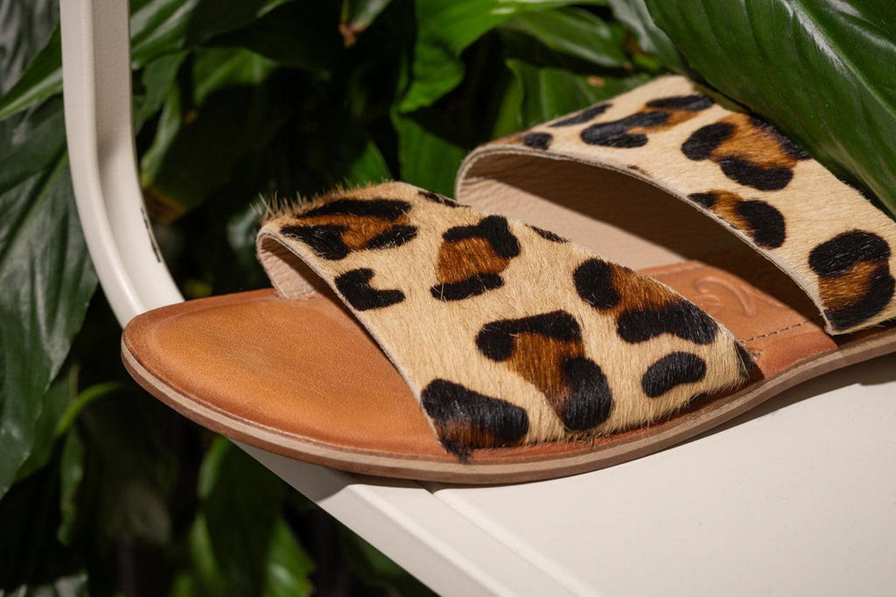 Spirited Dual Strap Slide in Leopard Product Image