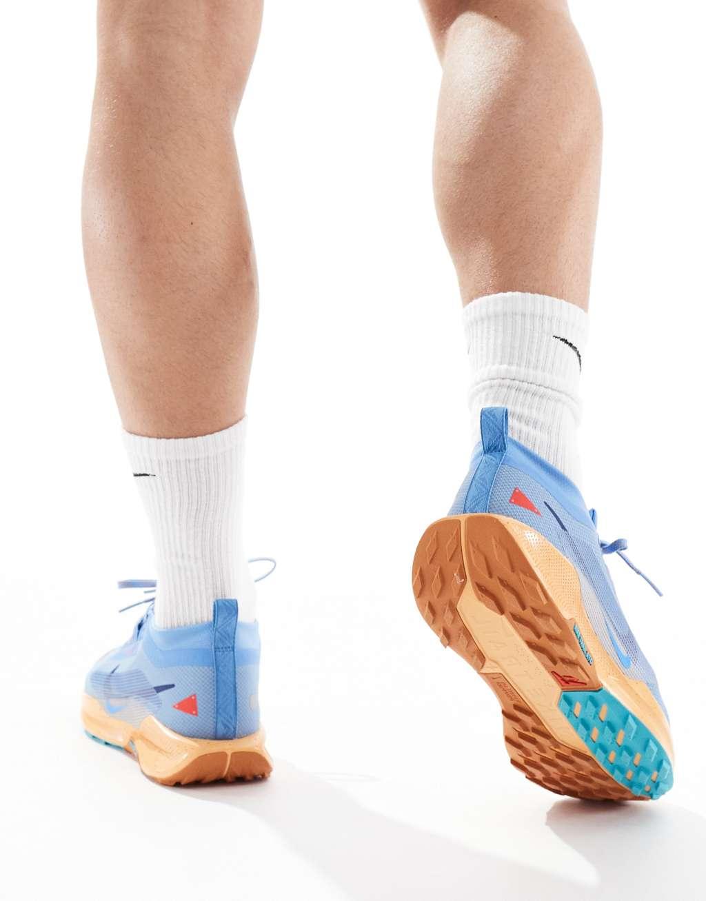 Nike Running Pegasus Trail 5 Gore-Tex sneakers in light blue and orange Product Image