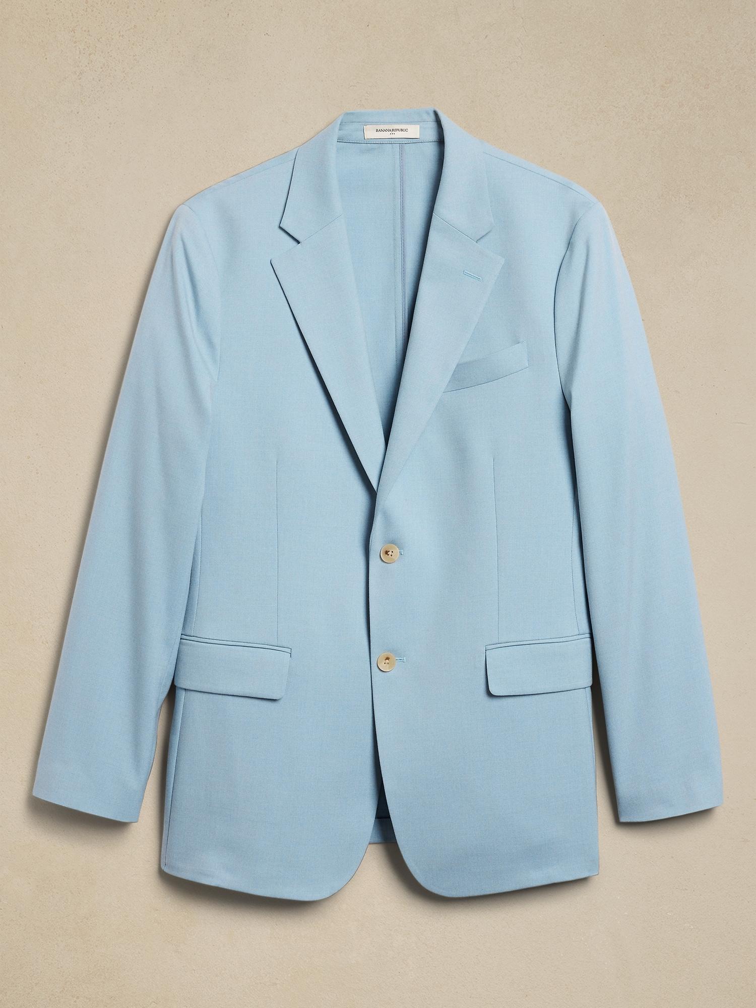 Tailored-Fit Aqua Melange Suit Jacket Product Image
