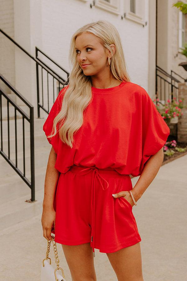 Everyday Chic Bubble Top in Red Product Image