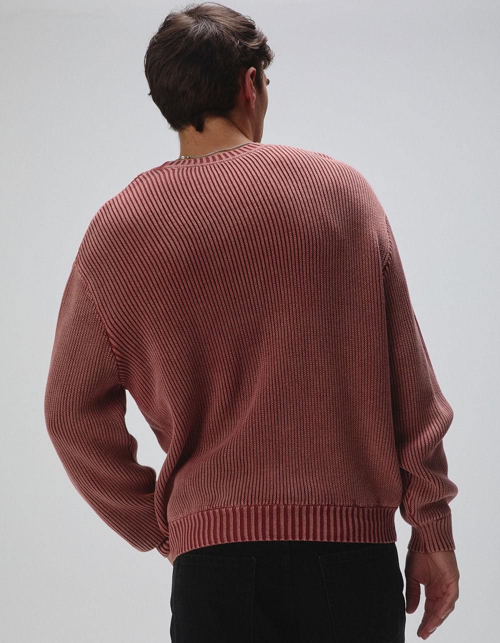 RSQ Mens Washed Ribbed Sweater - RED Product Image