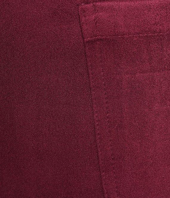 Skies Are Blue Plus Faux Suede High Waist Patch Pocket Wide Leg Pants Product Image