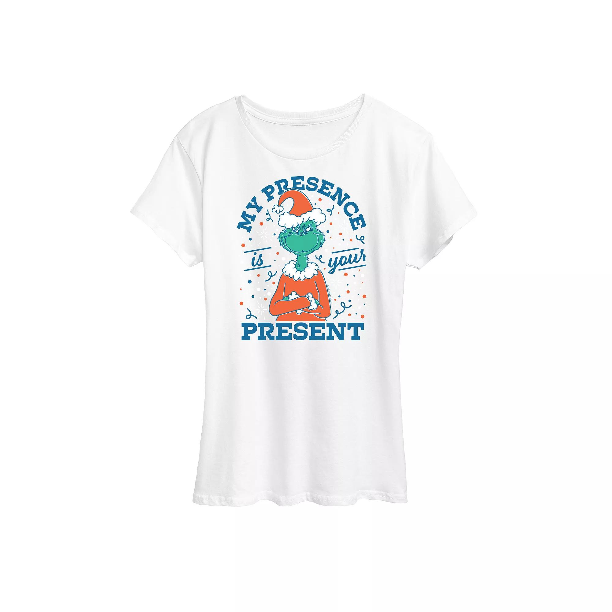 Women's Dr. Seuss The Grinch Present Graphic Tee, Girl's,  Product Image