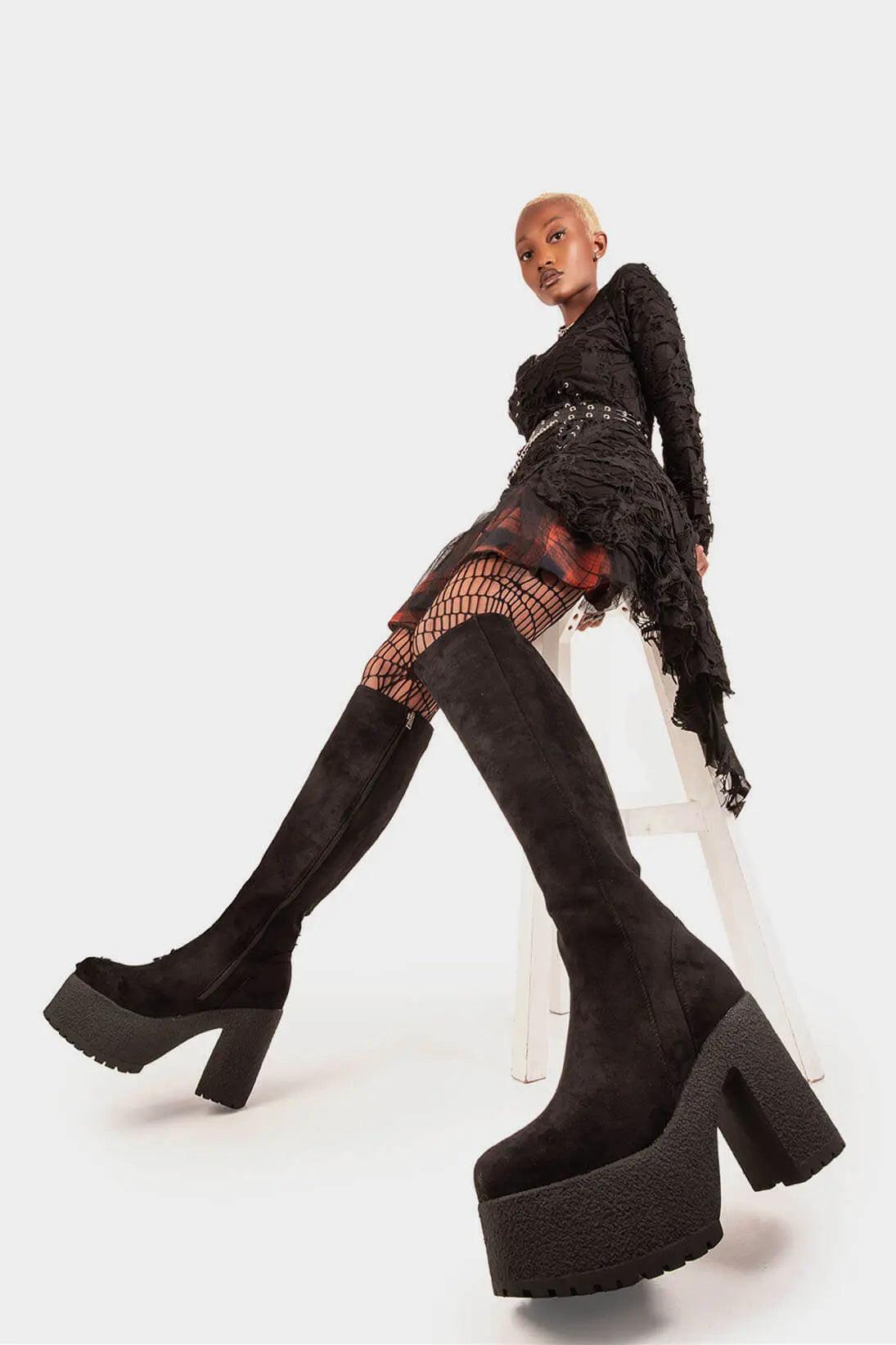 I'm What You Want Knee High Platform Boots Product Image