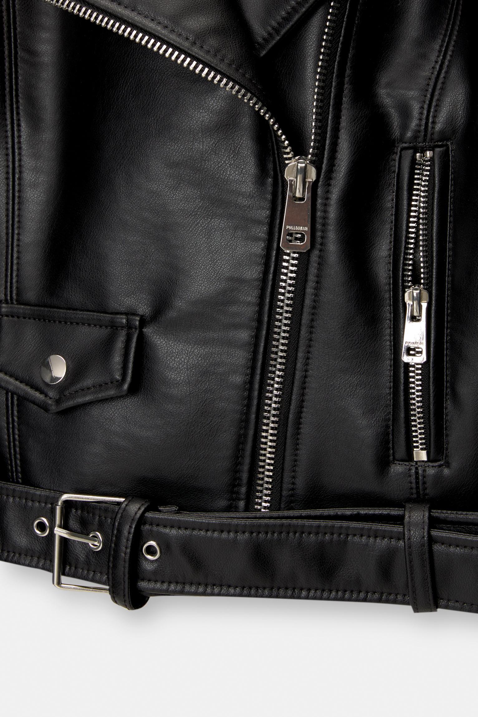 Faux leather biker jacket Product Image