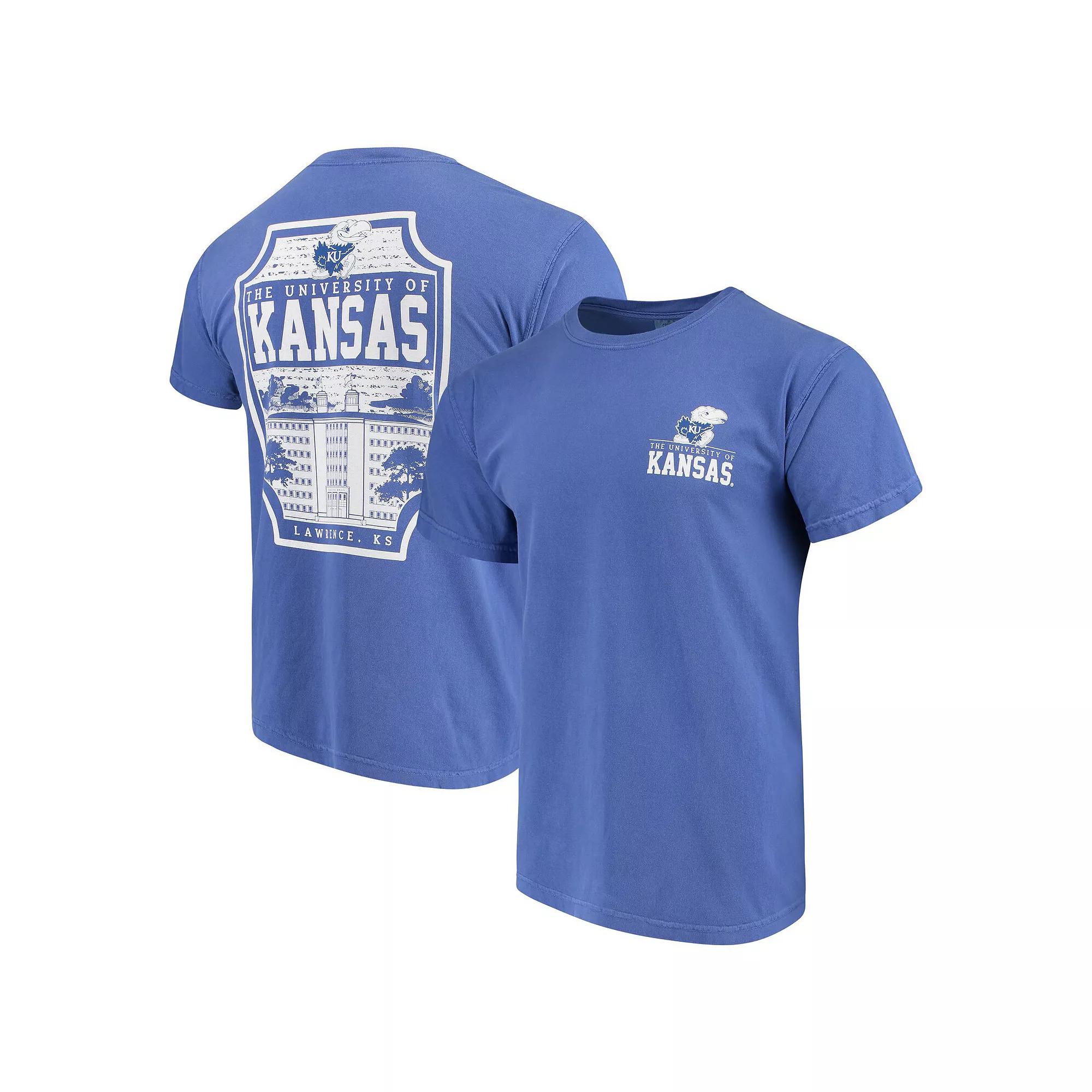 Men's Royal Kansas Jayhawks Comfort Colors Campus Icon T-Shirt, Size: Large, Blue Product Image