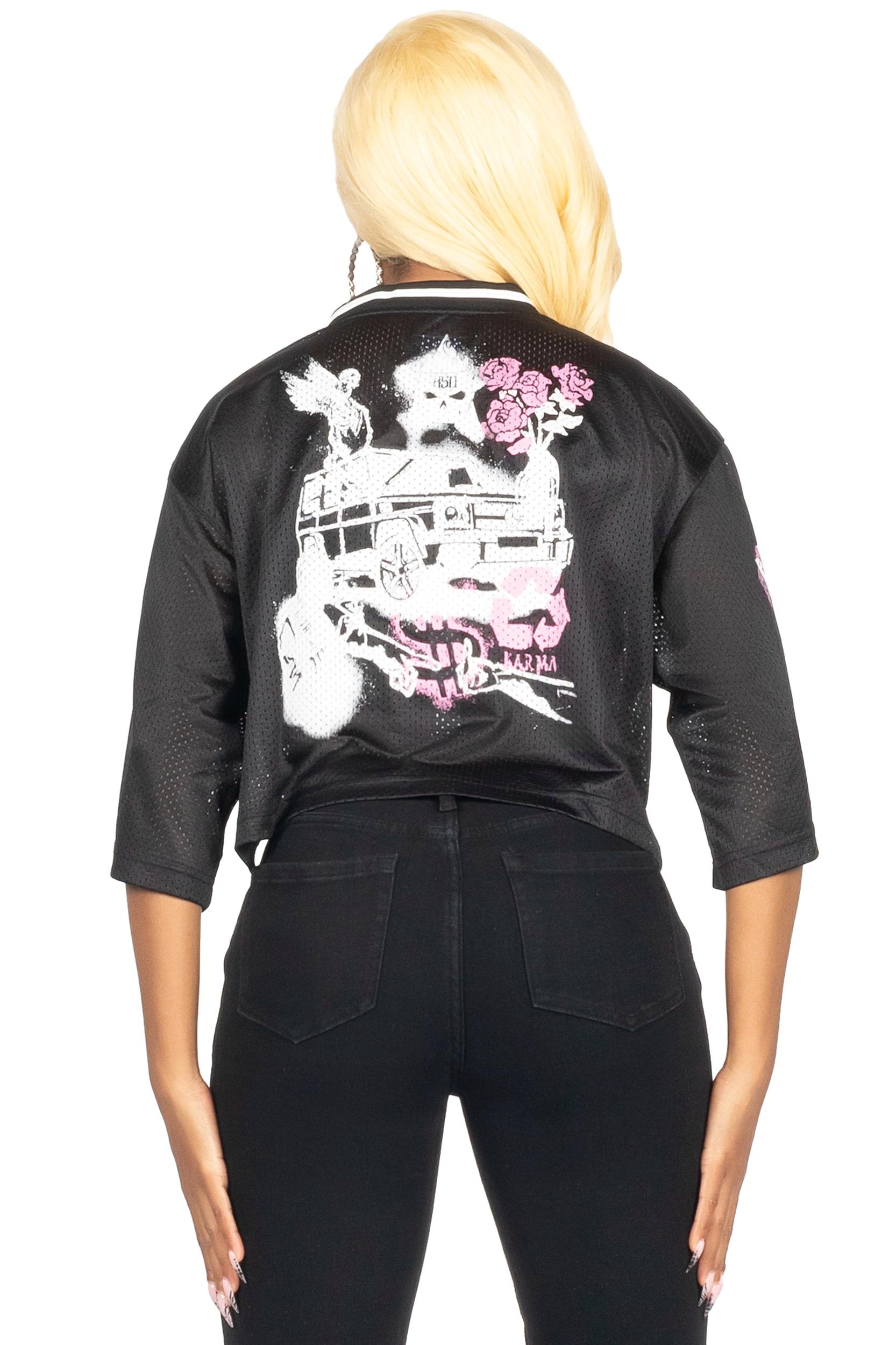 Riana Black Mesh Jersey Female Product Image